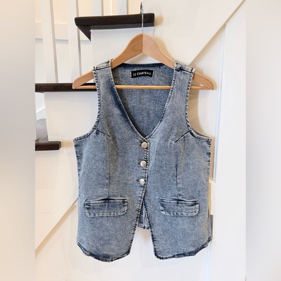 le chateau Jackets & Blazers - Vintage Denim Vest 90's Minimalist